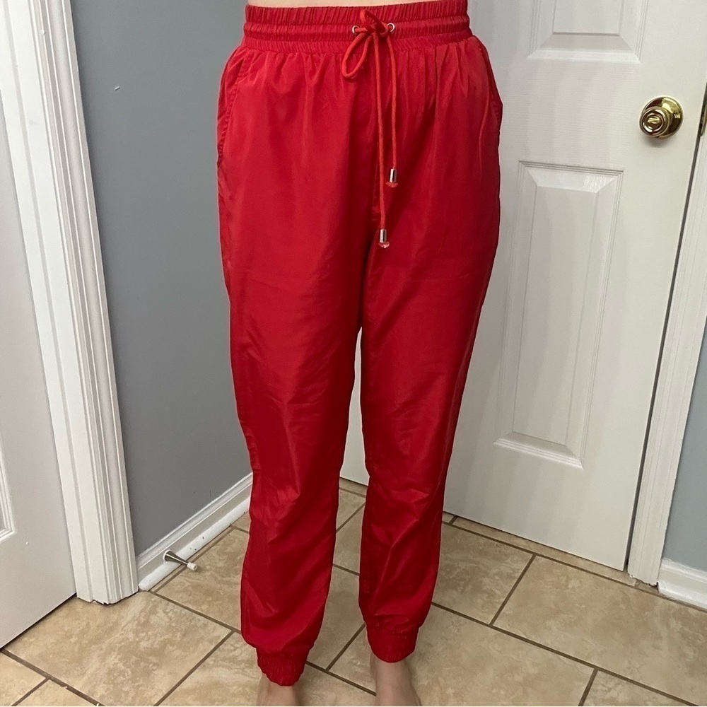 Revolve By the Way Joggers Sweatpants Red Track Pants Streetwear Size Medium